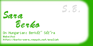 sara berko business card